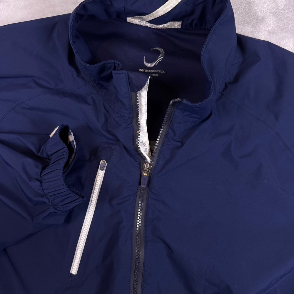 Zero Restriction Mens XL Navy Blue Full Zip Golf Windbreaker Jacket R327